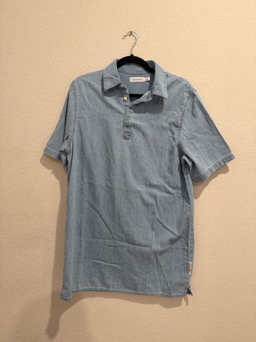 Calvin Klein Light Denim Short-Sleeve Polo Shirt